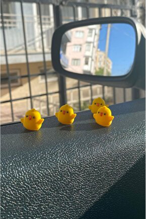 4 Adet Mini Civciv Araç Içi Süsü, Masa Dekoru, Tatlı Dekor, Klima Süsü, Minik Dekor, Dikiz Ayna