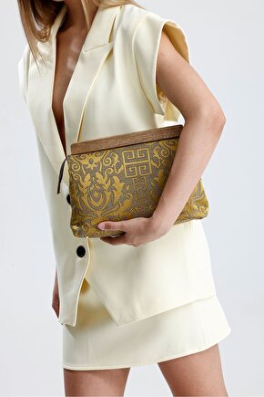Kadın Otantik Desen Clutch Çanta
