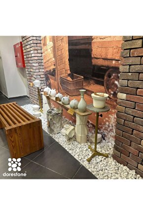 Tamburlanmış Beyaz Dolomit Taşı - 25 Kg 40-60 Mm Beyaz Doğal Taş