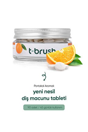 Portakallı Doğal Diş Macunu Tableti - Florürlü - Glutensiz - Vegan - 90 Tablet
