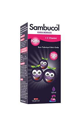 Kids Kara Mürver Ve C Vitamini Içeren Sıvı Takviye Edici Gıda 120 ml