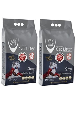 Vancat Aktif Karbonlu İnce Taneli Topaklanan Kedi Kumu 10lt (2Adet)