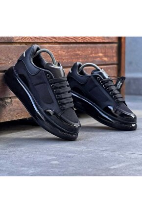 balon taban erkek sneaker siyah erkek ayakkabı klasik sneaker