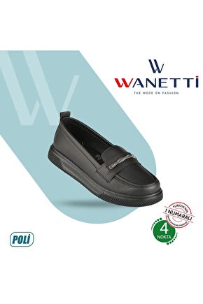 WANETTİ Kadın Anne 4 Nokta Ortopedik Terletmez Kaymaz Anatomik Taban Taşlı Ayakkabı Babet