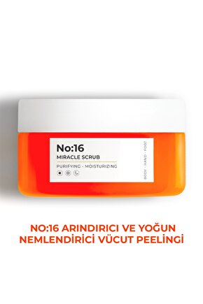 No:16 Yoğun Nemlendirici, Besleyici ve Arındırıcı Vücut Peelingi 300 gr.
