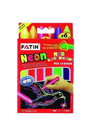 Mum Pastel Boya Neon Wax Crayon Jumbo 6 Renk Neon