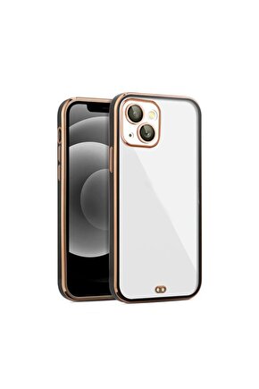 iPhone 13 Arka kapak Kılıf Siyah kenarlı rose