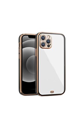 iPhone 14 Pro Arka kapak Kılıf Siyah kenarlı rose