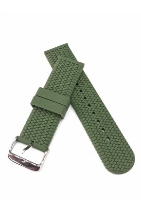 22 mm Renkli SİLİKON Baskılı Desenli Saat Kordonu Kayışı yesil