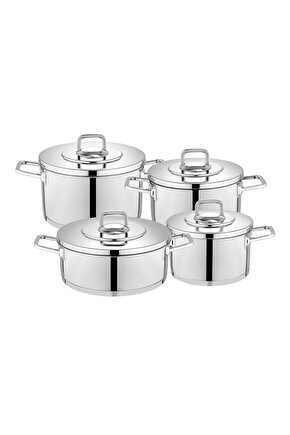 Prime Çelik Tencere Seti-8 Parça-Inox