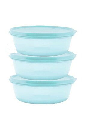 Buzdolabı Saklama Kabı 600 Ml 3lü Set Açık Mavi (üç Şekerpare)