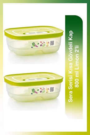 Sera Serisi Kısa Gövdeli Buzdolabı Saklama Kabı Limon 2li Set 800 ml