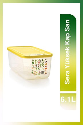 Sera Serisi Sarı Yüksek Gıda Saklama Kabı 6.1 Lt