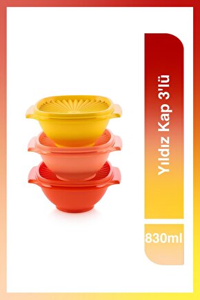 Yıldız Kap 3lü Buzdolabı Saklama Kabı 830ml
