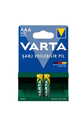 56703 1.2V 800 mAh Şarjlı AAA İnce Kalem Pil (2li Paket)