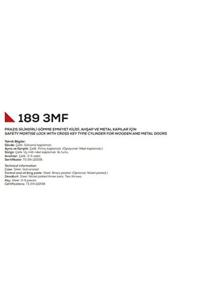 189 3m F Emniyet Kilidi Fiam 45mm