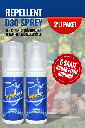 Sivrisinek Kovucu Sinek İlacı Kene İlacı Karasinek Yakarca Sinek Kovucu 2li Su Bazlı Repellent D30