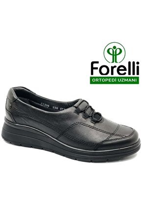 Hefa Hakiki Deri Ortopedik Comfort Kadın Casual Ayakkabı SİYAH