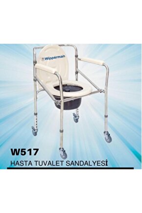 KATLANIR TEKERLEKLİ YÜKSEKLİĞİ AYARLANABİLEN TUVALET SANDALYESİ