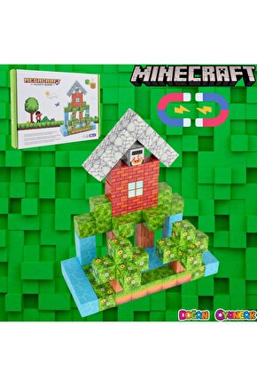 Minecraft Orman Temalı 88 Parça Manyetik Lego Minecraft Manyetik Lego Minecraft Lego Megacraft Lego