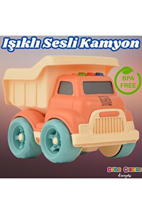 Lüx Somon Sesli ve Işıklı Minik Kamyon - Plastik Kamyon - Kırılmaz Oyuncak - Kırılmaz Kamyon - Işıkl