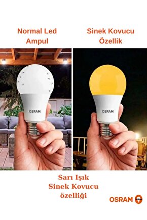 Sivri ve Kara Sinek Kovucu, Çok Kaliteli 8 Watt Led Ampul, İki Fonksiyonlu Sinek Savar Led Ampul