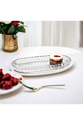 2li Oval Balık Sırtı Çerez Meyve ve Meze Sunum Tabağı Kahvaltı Sunum Kayık Tabak Servis Tabağı17x7cm