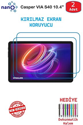 Casper VIA S40 10.4 İçin Uyumlu Nano Ekran Koruyucu 9h Esnek 2 ADET