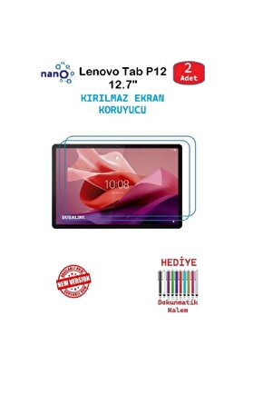 Lenovo Tab P12 12.7 Uyumlu Nano Ekran Koruyucu 9h Esnek 2 Adet
