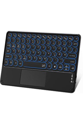 Warp Tab WP11 Tablet İçin Uyumlu Şarjlı Touchpadli Yuvarlak Tuş RGB Bluetooth Klavye