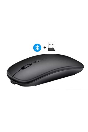 Tab 10-11 Tablet İçin Uyumlu Bluetooth Şarjlı 2.4Ghz Kablosuz Mouse Sessiz Tıklama Slim