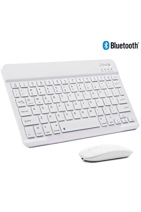 Vorcom STAB7 10.1 Tablet İçin Uyumlu Slim Şarjlı Türkçe Bluetooth Klavye ve Mouse Seti