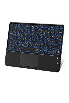 Samsung tab A9+ Plus sx-210 11 Tablet Uyumlu Şarjlı Touchpadli Yuvarlak Tuş RGB Bluetooth Klavye