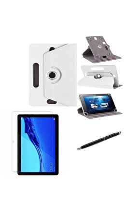 Lenovo TAB M10 TB-X605LC 10.1 Standlı Tablet Kılıfı+Nano Kırılmaz Ekran Koruyucu+Dokunmatik Kalem