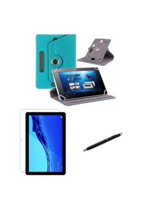 Samsung Tab A8 SM-X207 10.5Standlı Tablet Kılıfı+ Kırılmaz Ekran Koruyucu+Dokunmatik Kalem