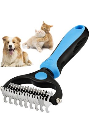 Kedi Köpek Tarağı Tüy Topak Açıcı Çift Taraflı Metal Dişli Evcil Hayvan Bakım Fırçası Tarağ