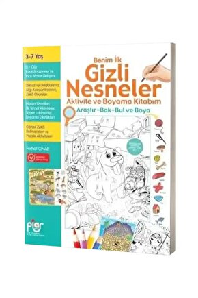 Gizli Nesneler Aktivite Ve Boyama Kitabım - Araştır - Bak - Bul Ve Boya 3 - 7 Yaş