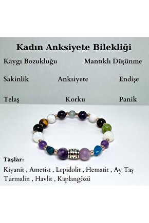 Sertifikalı Kadın Anksiyete Panik Atak Doğaltaş Bileklik