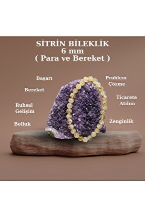 Sertifikalı Sitrin 8 mm Doğaltaş Bileklik