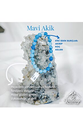 mavi akik doğaltaş bileklik
