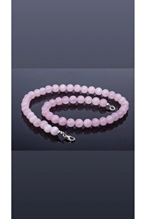 PEMBE KUVARS 8MM KOLYE