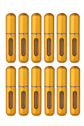 Cep Parfüm Şişesi 5 Ml Doldurulabilir Atomizer - 12 Adet Sarı