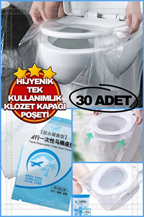 Klozet Kapak Örtüsü Pratik Kullanımlı Hijyenik Tek Kullanımlık Klozet Kapağı Poşeti 30 Adet