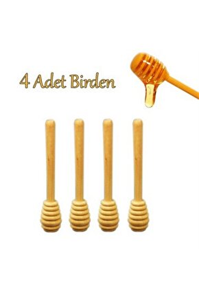 Kamptek Ahşap Atölyesinden Bal Reçel Kaşığı 4 Adet Ahşap Bal Kaşığı 10 Cm