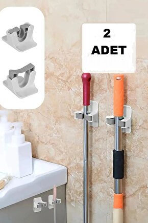 2 Adet Paspas Süpürge Fırça Ve Mop Tutucu Pratik Mutfak Mop Tutucu