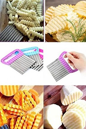 Tırtıklı Patates Cips Yapma Aparatı Chips Chopper Şekilli Sebze Ve Meyve Dilimleyici 1 Adet