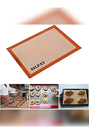 Fırınlanabilir Kendinden Yağlı Silikon Pişirme Matı-hamur Açma Silpatı (30x40)