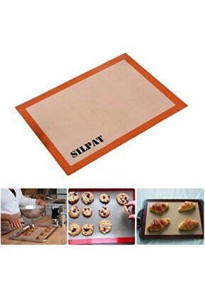 30x40 Fırınlanabilir Yıkanabilir Kendinden Yağlı Silikon Pişirme Ve Hamur Açma Matı Silpat