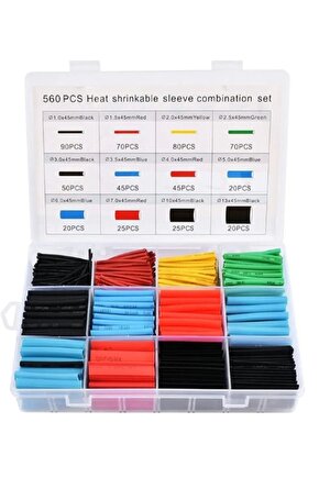 Makaron Set Isı Ile Daralan Kablo Seti 560 Adet 8 Boy Tamir Kiti Isıyla Daralan