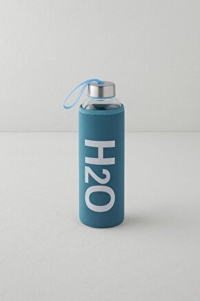 Sarı 600 ml Cam Matara Neopren Kılıflı Sızdırmaz Kapaklı Su Şişesi